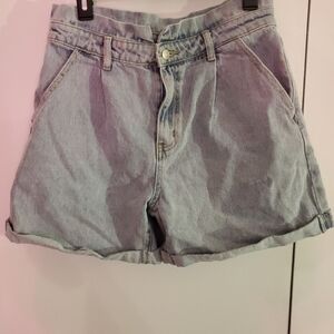 SHEIN Light Blue High-Rise Denim Shorts